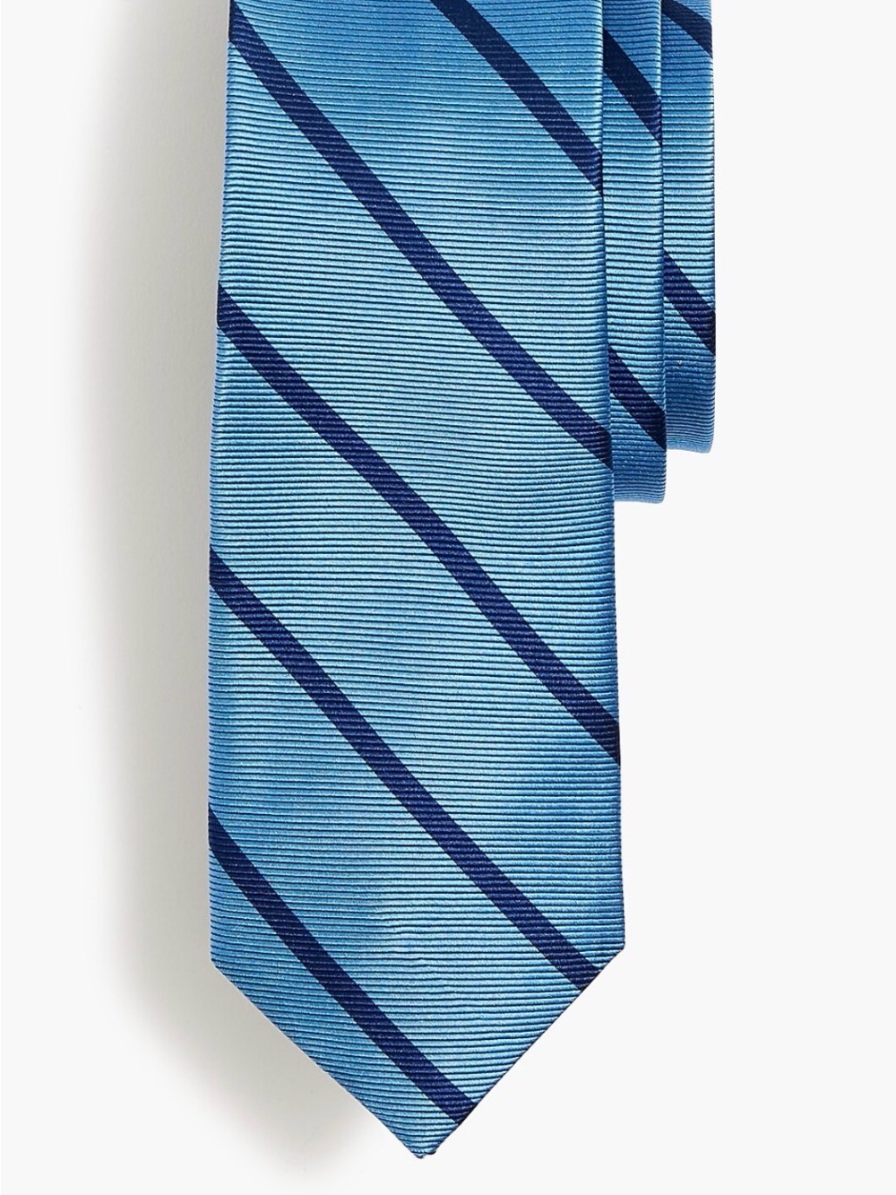 J. J CREW Men’s Skinny Slim Diagonal Strope Necktie Neck Tie Light Blue Navy
